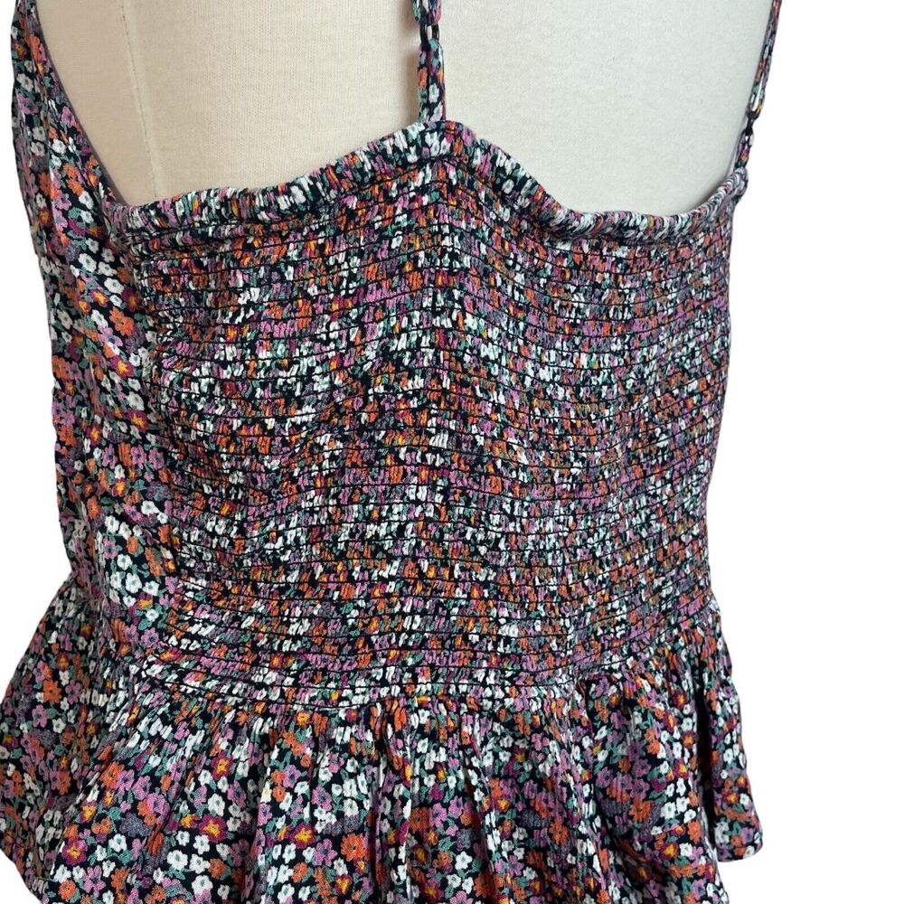 Patrons Of Peace Floral Ruffled Strappy Crop Top Smocked Size Large - Picture 4 of 10